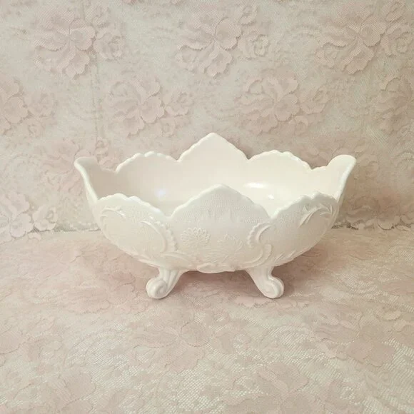 Pink Milk Glass Oval Centerpiece Bowl Jeanette Glass Co - Picture 7 of 7